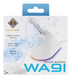 Deltaco Gaming mouse bungee med RGB lys / museledningholder hvit