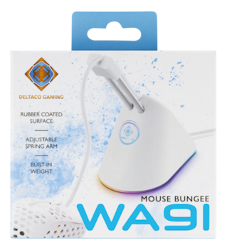 Deltaco Gaming mouse bungee med RGB lys / museledningholder hvit