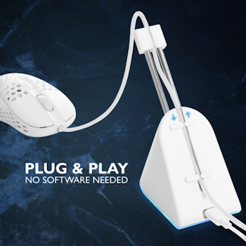 Deltaco Gaming mouse bungee med RGB lys / museledningholder hvit