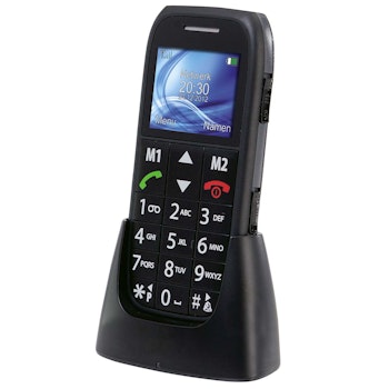FM-7500 | Enkel mobiltelefon for eldre med SOS-panikknapp | Sort