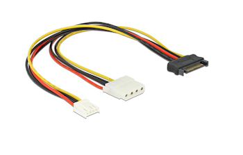 Kabel, Y-power SATA hann 15pin > 4 pin molex hun