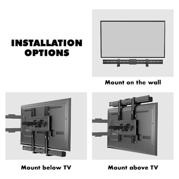 Universal lydplanke / soundbar feste 86-155mm