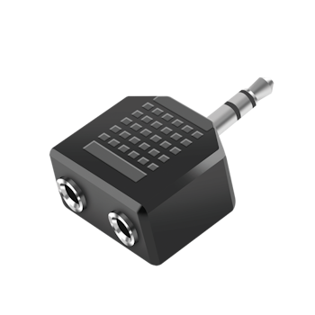 Audio adapter, 3.5mm 3-Pin/M til 2x 3.5mm 3-Pin/F, svart