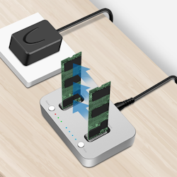 LOGILINK Dual M.2 NVMe SSD-dokkingstasjon, frakoblet klon, USB 3.2 Gen 2, sølv