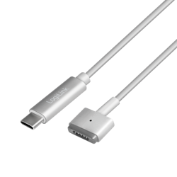 USB 3.2 Gen1-kabel, USB-C/M til Magsafe2/M, PD, sølv, 1,8 m