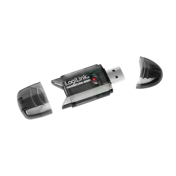 LOGILINK USB 2.0 kortleser, SD/MMC/RS-MMC, svart