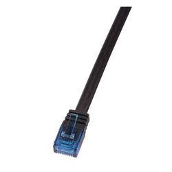 LOGILINK Patchkabel SlimLine, flat, Cat.6, U/UTP, svart, 1m