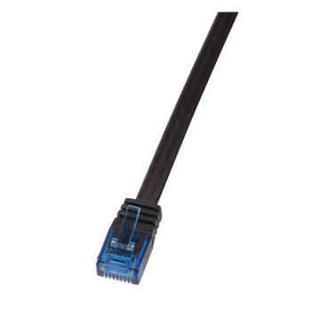 LOGILINK Patchkabel SlimLine, flat, Cat.6, U/UTP, svart, 1m