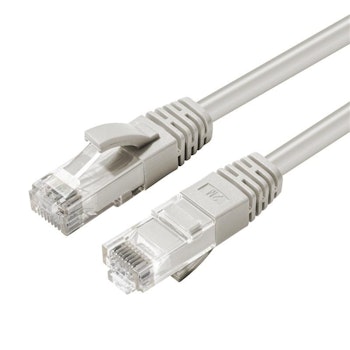 MicroConnect CAT6 U/UTP Network Cable 0.2m, Grey (red transp. plugs)