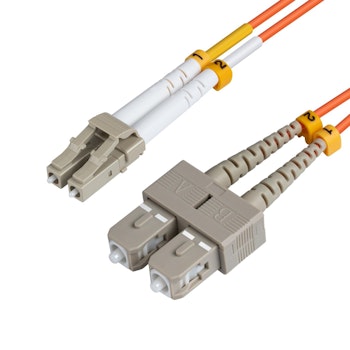 MicroConnect Optical Fibre Cable, LC-SC, Multimode, Duplex, OM1 (Orange), 1m
