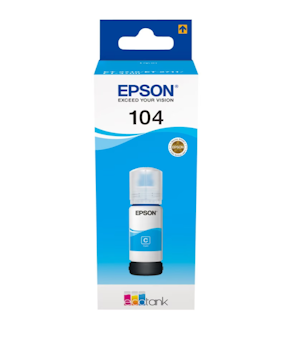 (Åpnet) Epson Blekk 104 EcoTank Cyan