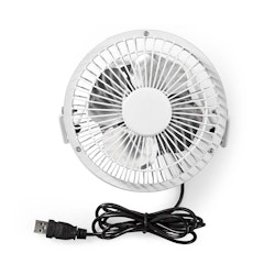 Bord-vifte USB-Strøm Ø150 mm 3 W 1 Hastighet Hvit