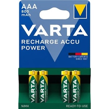 Varta AAA Batteri | Oppladbar | 800mAh | 4 stk