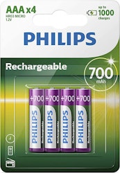 Philips Multilife AAA | Oppladbar | 1000mAh | 4 stk