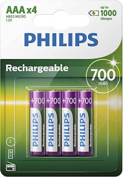 Philips Multilife AAA | Oppladbar | 1000mAh | 4 stk