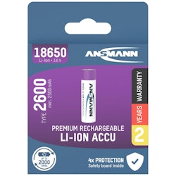 Ansmann 18650 Batteri Lithium 2,6Ah 3,6V