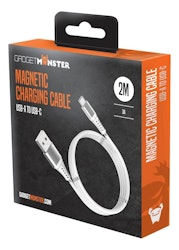 Gadgetmonster 2M Magnetisk USB-A til USB-C kabel