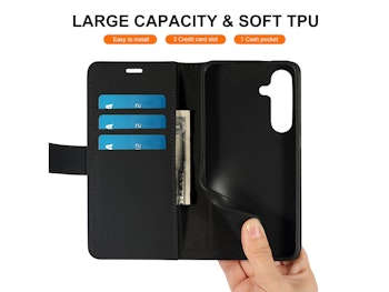 Lommebokdeksel Samsung S24+ | PU | Sort