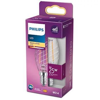 Philips LED Filamentmignon Klar | 25W | ST35 | E14