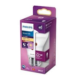 Philips LED Lyspære Sensor 60W A60 E27
