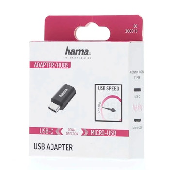 Hama USB-C Adapter til Micro-USB USB 2.0, 480 Mbps