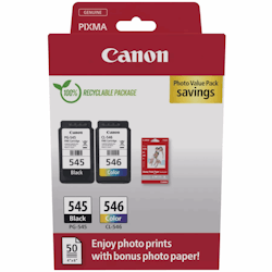 Canon PG-545/CL-546 Photo Value-Pack med 50x fotopapir