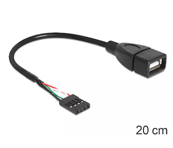 9pin Intern USB til ekstern USB-A hun 20cm