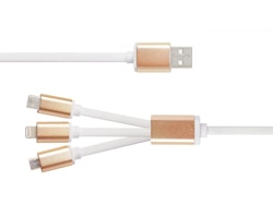 Multilader USB-A til USB-C, Lightning, Micro USB, 1m