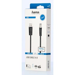 USB-kabel 2.0 480 Mbit/s 1,5m Sort