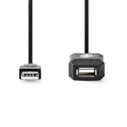 Aktiv USB-kabel A(M) - A(F) USB 2.0 480Mbps 5m
