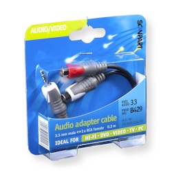2x RCA (F) - 1x 3.5mm (M) 0.2m