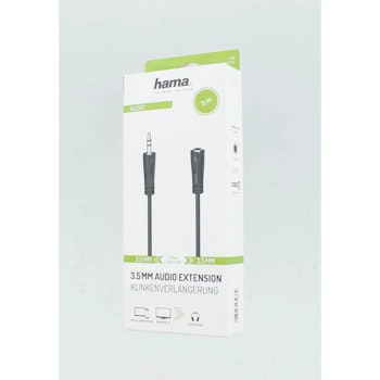 HAMA Lydkabel 3,5mm(M) - 3,5mm(F) Forlengelse 3m