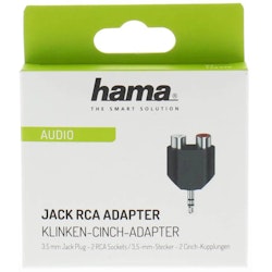 Hama Adapter Audio 3.5mm(M) - 2 x RCA(F) Svart