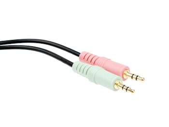 Headset overgang 2 x 3,5mm(M) til 1 x 3,5mm(F)