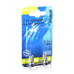 2 x F-connector 6.4mm twist-on