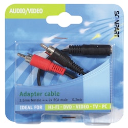 2x RCA (M) - 1x 3.5mm (F) 0.2m