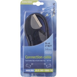 Scart kabel 0.75m (M)-(M) 21pins