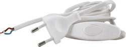 Scanpart PL-ledning m/bryt/støps hvit 1,8M