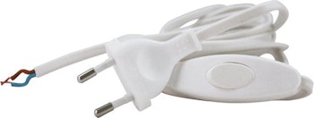 Scanpart PL-ledning m/bryt/støps hvit 1,8M