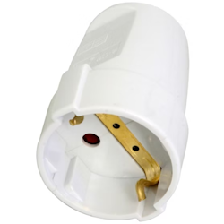 Opal Skjøtekontakt m/jord | Rett | Hvit | IP20