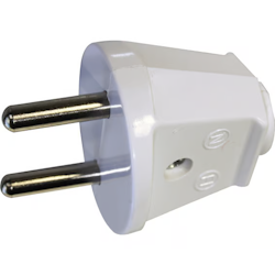 Scanpart Støpsel u/jord | Rett | Hvit | 10A