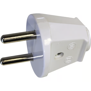 Scanpart Støpsel u/jord | Rett | Hvit | 10A
