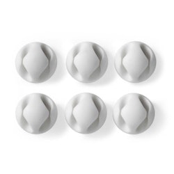 Kabelledelse / Kabelklips | 2 spor - 5.3 mm | Hvit | 6 stk