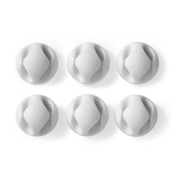 Kabelledelse / Kabelklips | 2 spor - 5.3 mm | Hvit | 6 stk