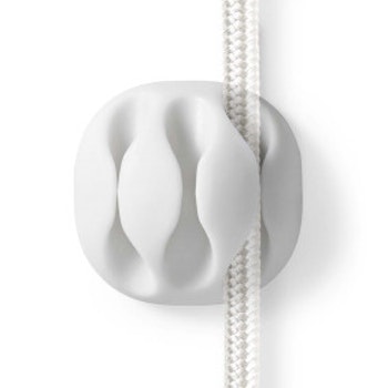 Kabel Ledelse Kabelklips 4 stk. 3 spor 5.3 mm Hvit