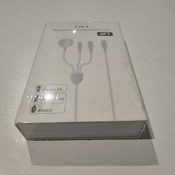 Multiladekabel som passer blant annet iwatch 7,6,5,4,3, iphone 13,12,11,X,8, Ipad