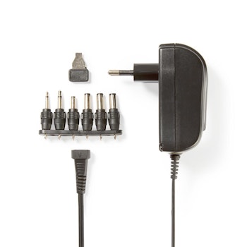 Universal AC strømadapter 18 W | 3 - 12 V DC | 1.80 m | 1.5 / 2.1 A