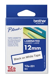 Brother Tape Black on White 12mm