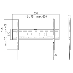 TV veggfeste, 37-70", fixed, max. 50kg