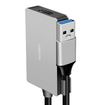 USB 3.0 Adapter, USB-A/M til HDMI-A/F, 1080p, 0,15 m, Grå